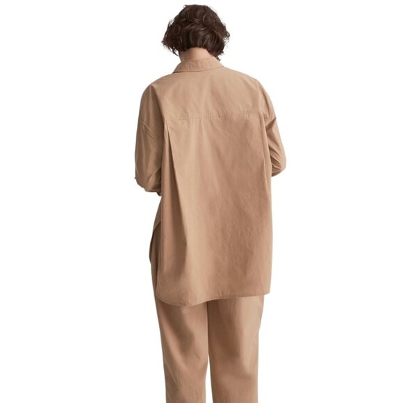Madewell Signature Poplin Oversize Shirt Button Up Relaxed Long Sleeve Khaki M - Picture 2 of 13